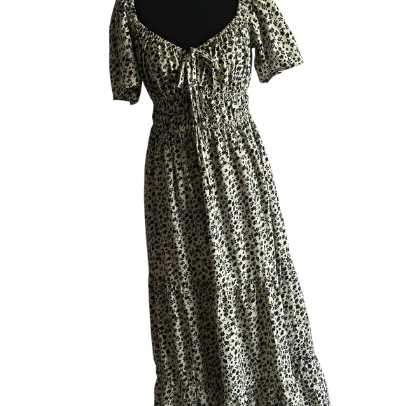 Blush Dresses & Skirts - Blush Black and Cream Floral Maxi Dress Elegant, Vintage-Inspired SZ M